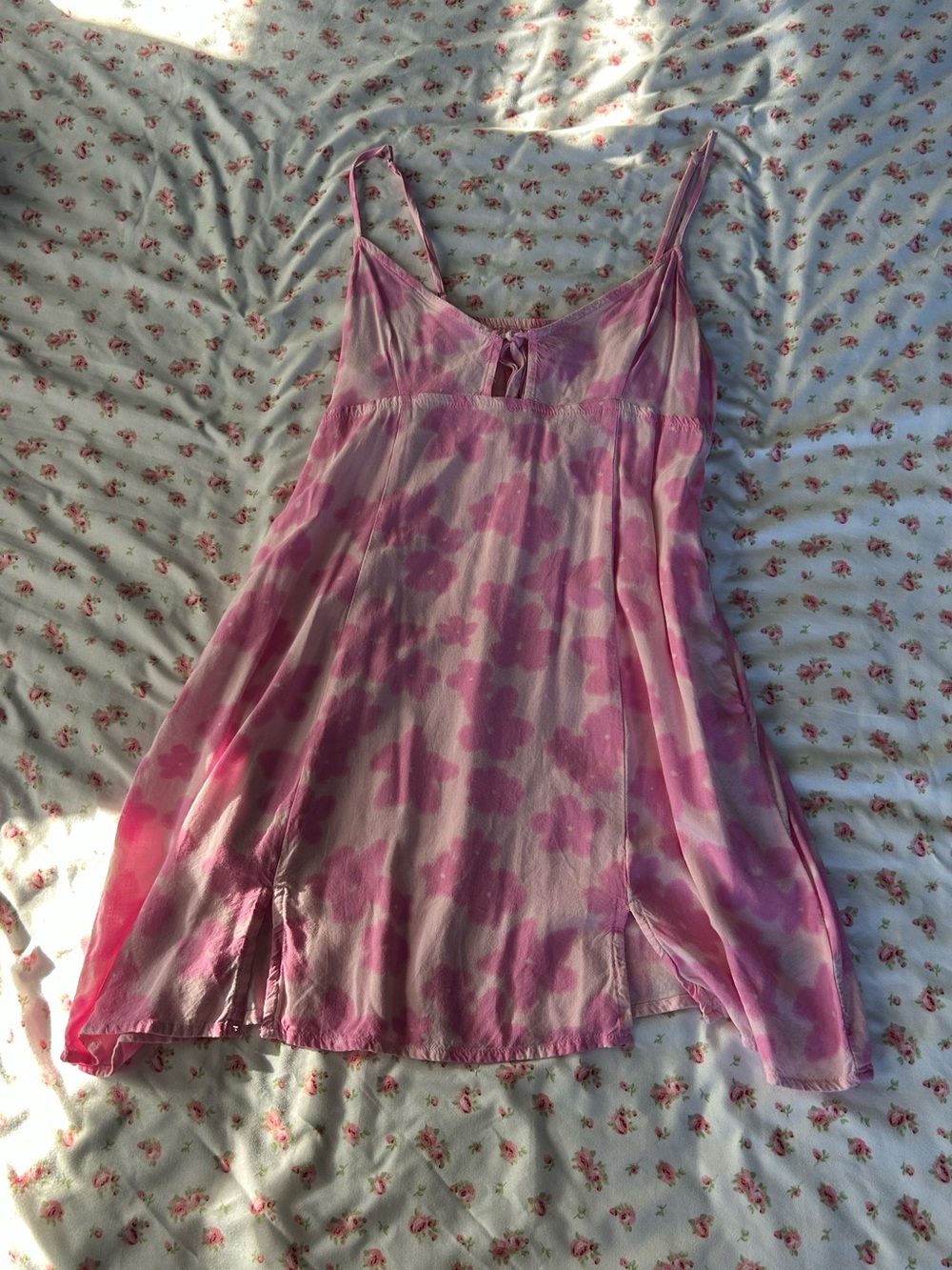 WILD FABLE Pink Floral Tie-Dye Camisole Dress